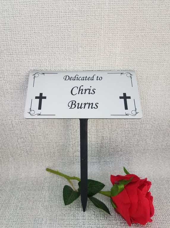 Grave cross memorial plaque Engraved Memorial Stake Grave tree Marker Cremation 