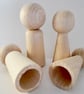 5 x Conical  peg doll Finger Puppets beechwood 6.8cm - Image 3