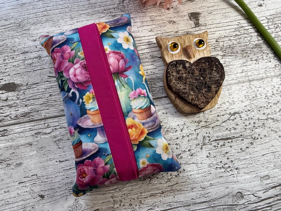 Afternoon Tea Fabric Pocket Tissue Holder - Travel Tissue Case - Reusable