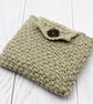 Hand knitted pouch in beige - Image 3