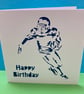American Football Card - Football Player - Greeting Card - Paper Cut, Papercut - Image 1