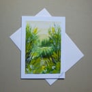 hand painted watercolour landscape greetings card ( ref FA 309 F1 )