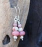 Rose Jade Silver Drop Earrings - Image 3