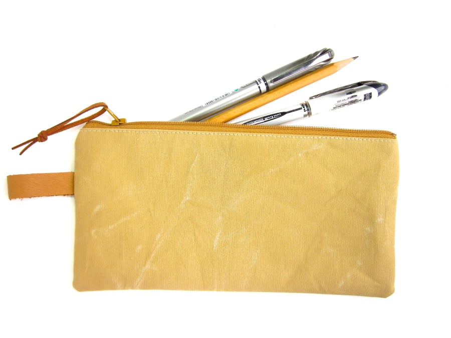 Washed Canvas Pencil Case