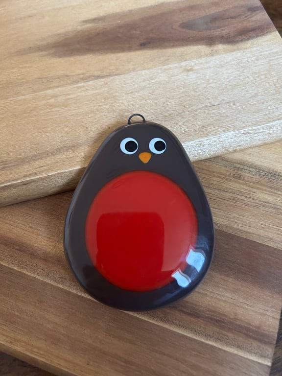 Fused Glass Robin Christmas Decoration