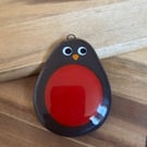 Fused Glass Robin Christmas Decoration
