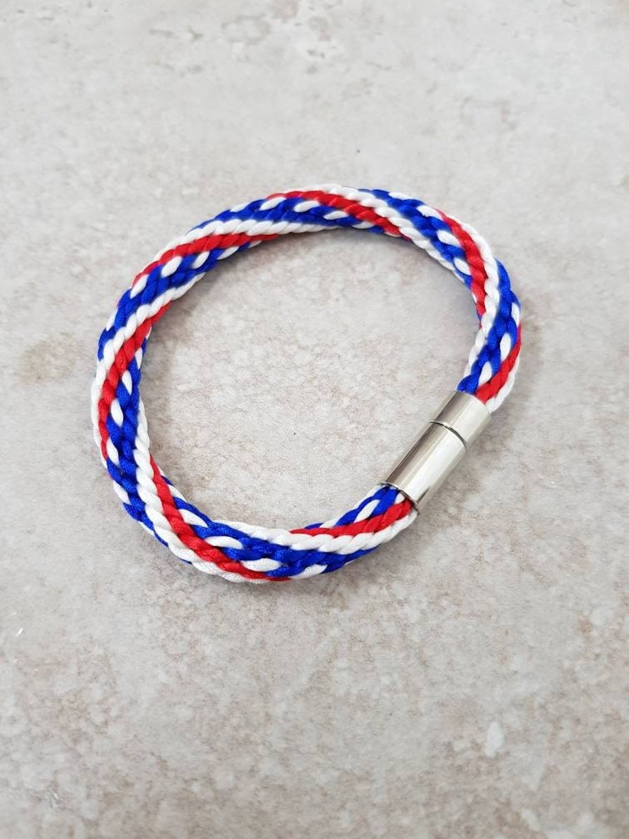 American Flag Bracelet, Red white and blue USA Bracelet