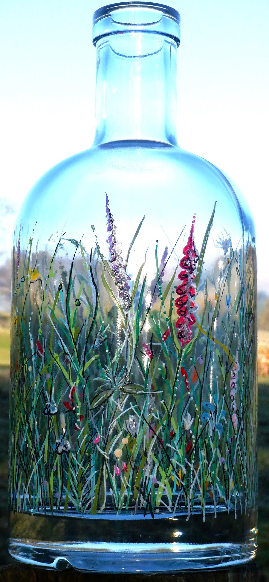 Glass Bottle Light - Wildflower 
