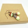 Ceramic and Faceted Agate Earrings.