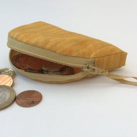 Zipped coin purse, Klimt inspired fabric