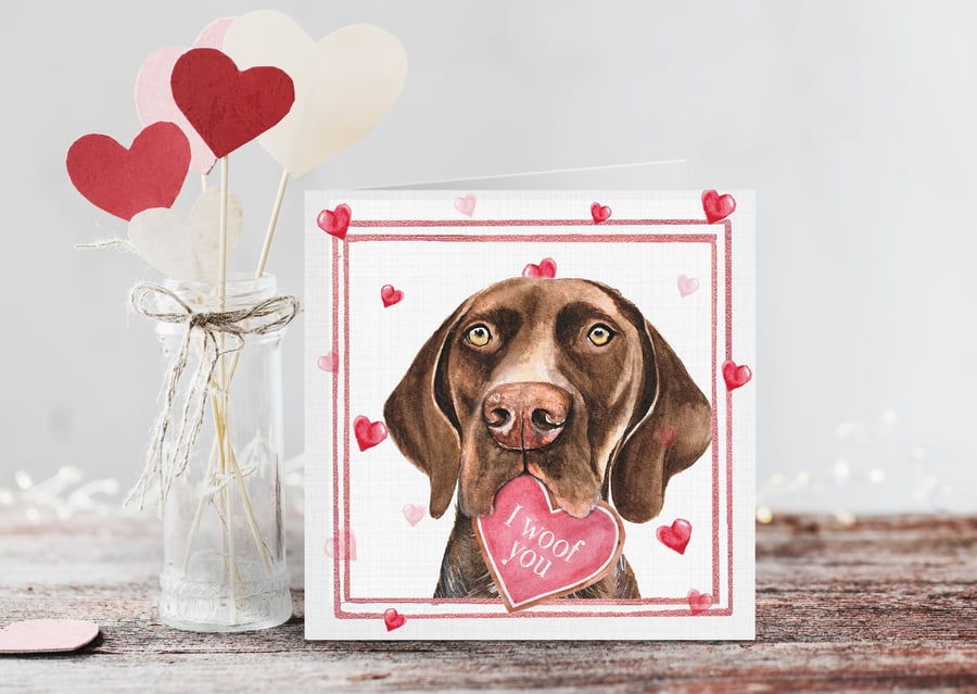 German Shorthaired Pointer Valentines Day Card