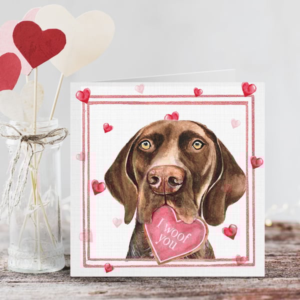 German Shorthaired Pointer Valentines Day Card