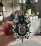 Handmade Soutache Bracelet – One of a Kind Statement Jewelry in Green and Turquo