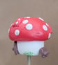 Red attic room  mushroom Fairy home House plant pot ornament - Pot Pal - Image 4
