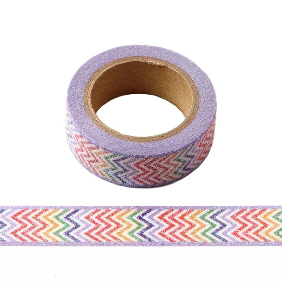 Colourful Multi Colour Rainbow Glitter Sparkle Washi Tape Masking Trim 15mm x 3 