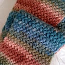 Bean Stitch Crocheted Scarf - Long Variegated Crocheted Scarf - Autumnal Scarf