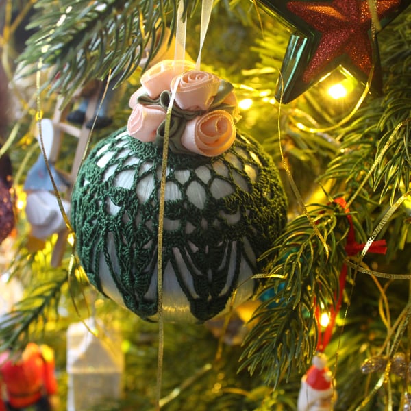 Christmas bauble green Vintage Style, J1