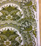 Hollywood Regency MidCentury Rococo French Vintage Green White Fabric Lampshade  - Image 6