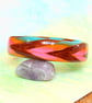 Handmade Bangle - Funky Chevrons - Polymer Clay Chunky Bangle - Hand Crafted - Image 1