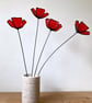 Stained Glass Red Poppy, Wildflower, Everlasting Handmade Wild Flowers