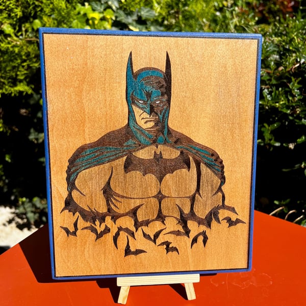 Bat man bespoke wooden plaque 