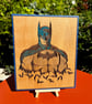 Bat man bespoke wooden plaque 