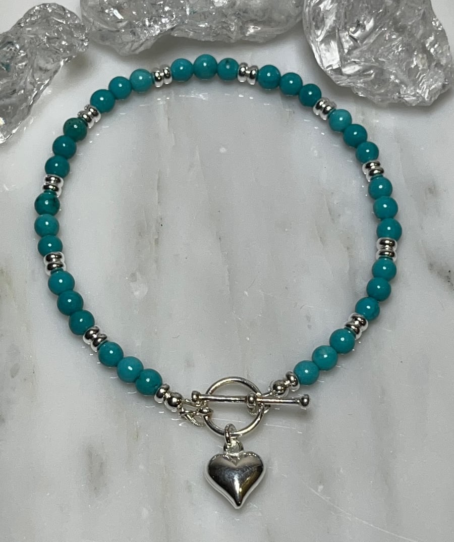 chunky heart charm bracelet