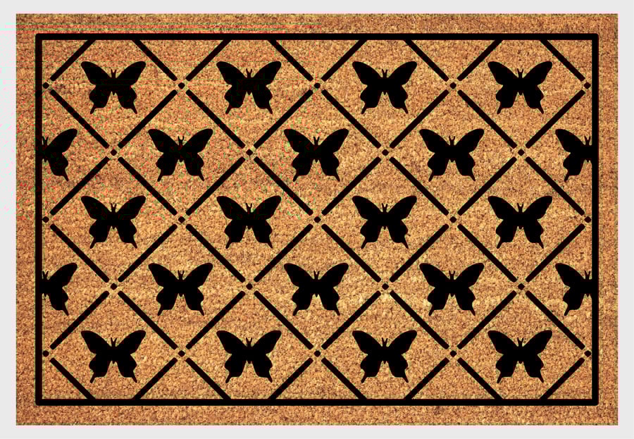 Butterfly Door Mat - Butterfly Pattern Welcome Mat - 3 Sizes