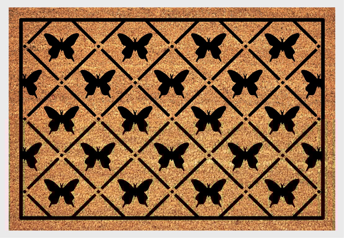 Butterfly Door Mat - Butterfly Pattern Welcome Mat - 3 Sizes