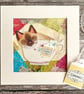 Mixed media collage of Siamese cat in a cup - letterbox gift for cat lover - Image 2