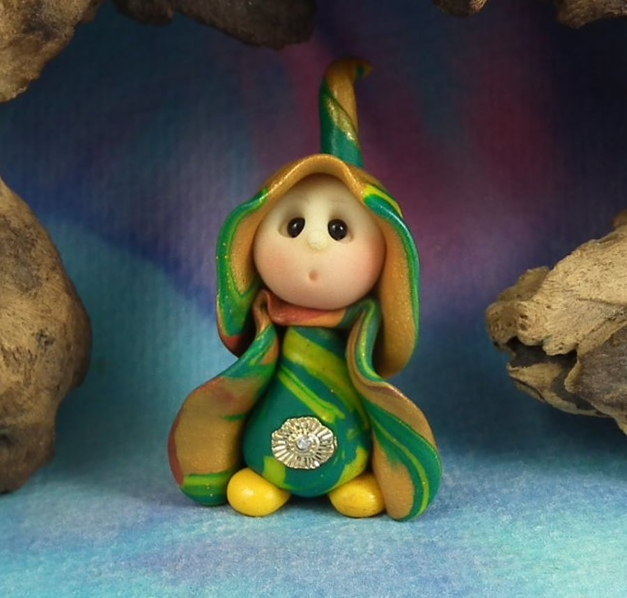 Spring Sale ... Tiny Garden Gnome 'Adan' OOAK Sculpt by Ann Galvin