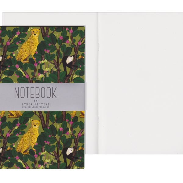 Plain Pages A5 Notebook - Monkeys and Cheetahs