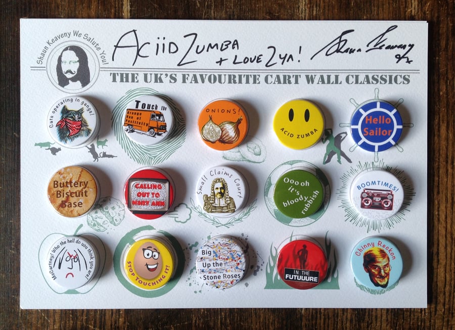 Limited Edition Signed Shaun Keaveny Cart Wall Badge Art Piece. A4. 