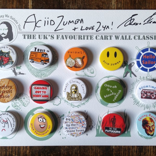 Limited Edition Signed Shaun Keaveny Cart Wall Badge Art Piece. A4. 