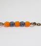 Dainty orange and blue Czech glass boho bead bracelet - Image 5