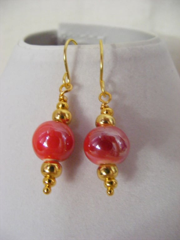 Red Porcelain Earrings