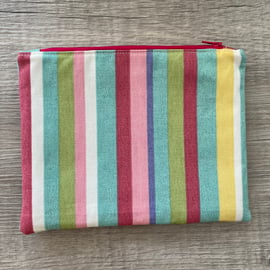 Rainbow Striped Zipped Pouch 