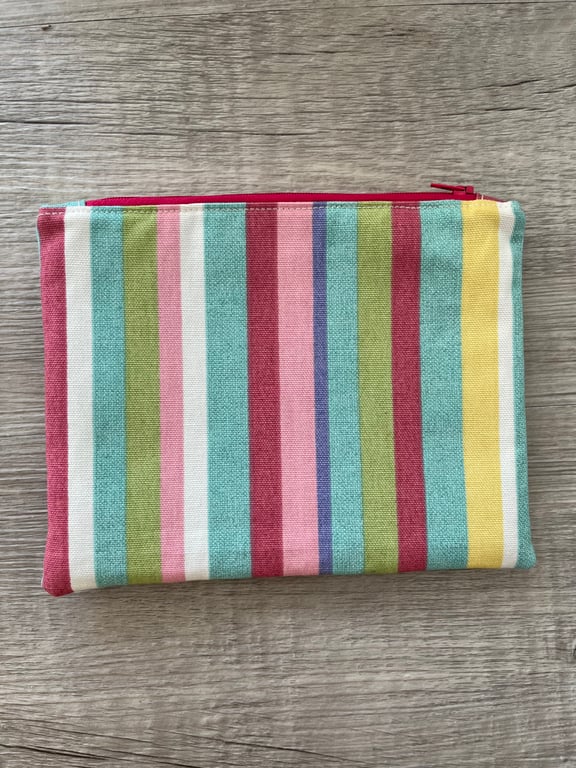 Rainbow Striped Colourful Zipped Pouch 