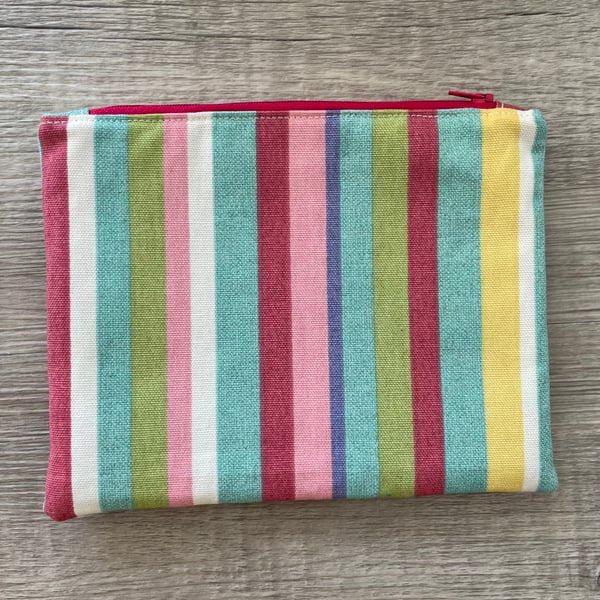 Rainbow Striped Colourful Zipped Pouch 