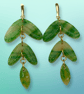 Emerald Leaf Clay Earrings