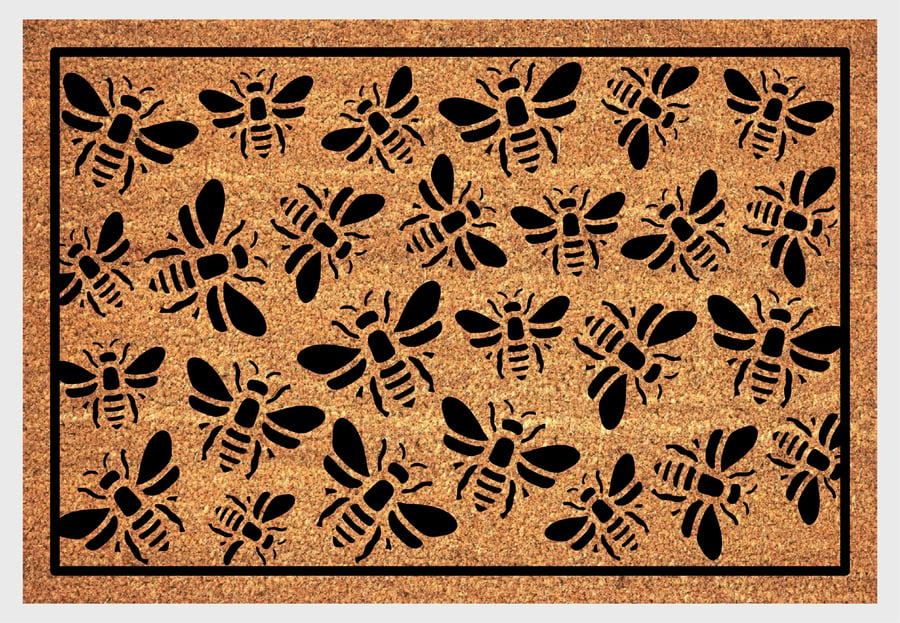 Bee Door Mat - Bee Pattern Welcome Mat - 3 Sizes