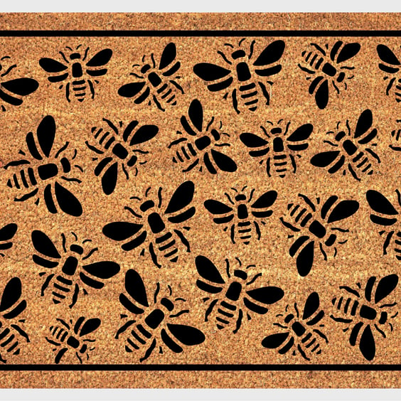 Bee Door Mat - Bee Pattern Welcome Mat - 3 Sizes