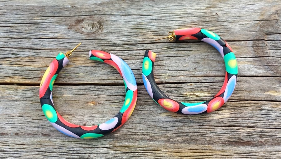 Rainbow Cane Hoops