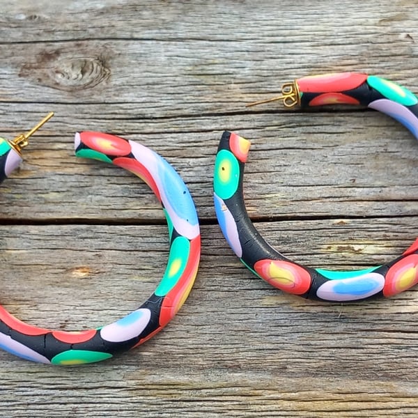 Rainbow Cane Hoops