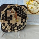Decorative bee wooden clock