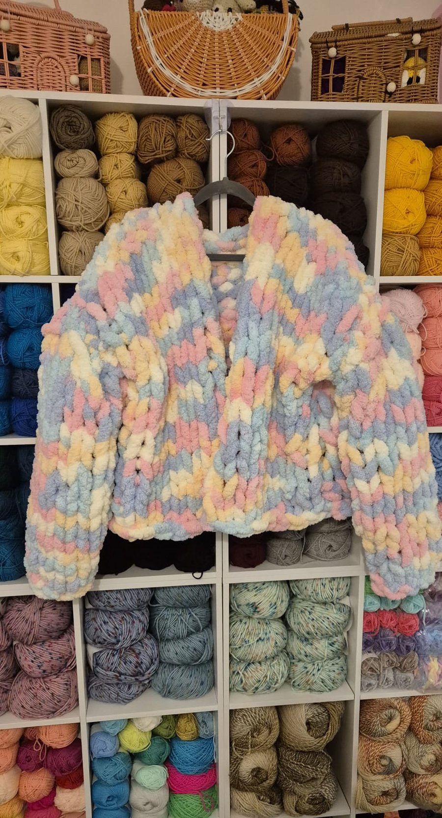 Chunky Super Soft Fluffy Cardigan in Pastel Colors - Soft and Cozy Design