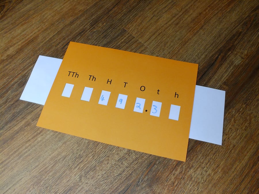 Place Value Slider (Wipeable) for Maths 