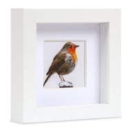 Robin, little 3D fabric robin picture framed, gift, ornament