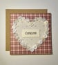 Cariad Welsh Button Heart Card Size 5" x 5" 