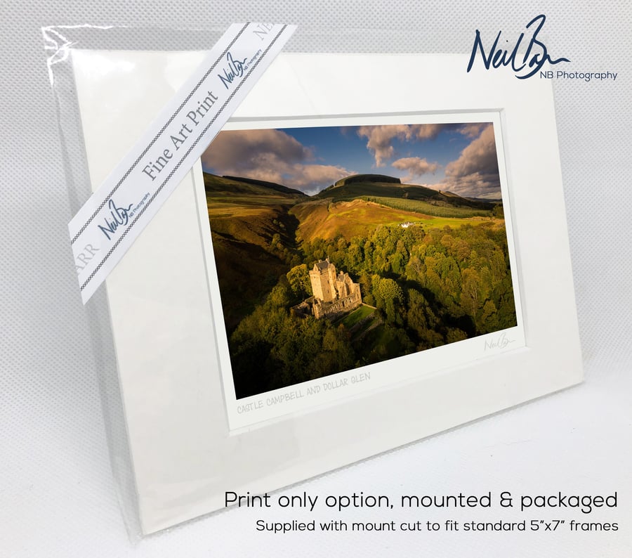 Castle Campbell & Dollar Glen, Clackmannanshire - A6 (7" x 5") Unframed Print